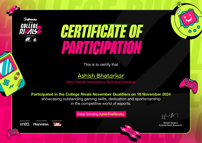 Gaming Participation Certificate